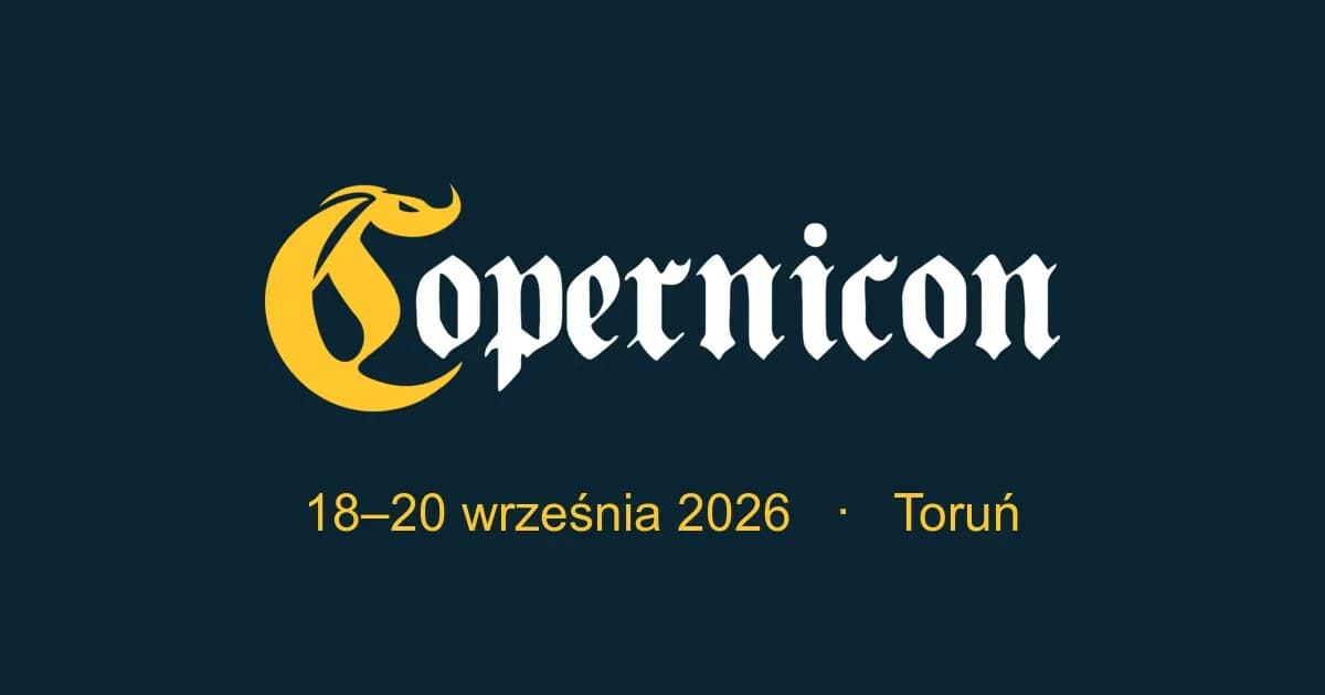 The Copernicon logo with the dates 18-20 września 2026 and the city Toruń, all in gold against a dark blue background.